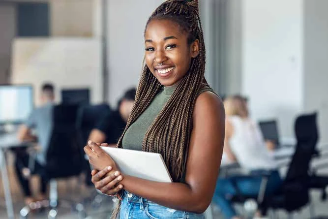 woman smiling